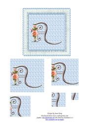 Floral Rose Monogram Letter N