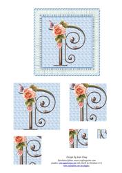 Floral Rose Monogram Letter P