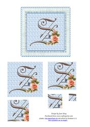 Floral Rose Monogram Letter S