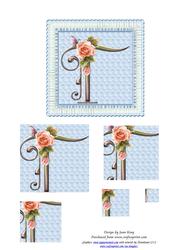Floral Rose Monogram Letter T