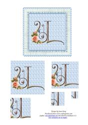 Floral Rose Monogram Letter U