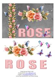 Pink Roses Name Card for Rose