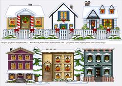 2 Christmas Street Scene Toppers