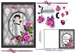 Art Deco Lady with Roses