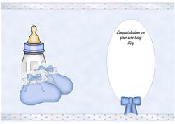 Baby Boy Insert with Bootees and Bottle