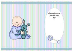New Baby Boy with Rabbit