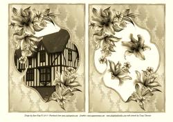 History Amongst Lillies Antique Look