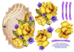 Yellow Rose Decoupage Topper
