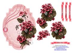 Painted Geraniums Decoupage Topper