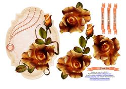 October Rose Decoupage Topper