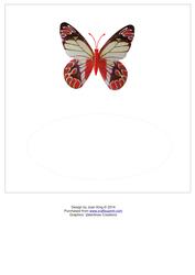 Dl Insert of a Red Butterfly