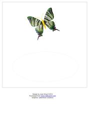 Dl Insert of Green Butterfly