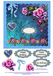 Pink Floral Roses Topper