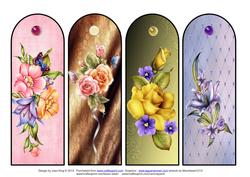 4 Floral Bookmarks