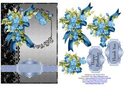 Blue Floral Spray