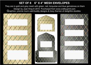 Set of 8 Mesh 6" x 4" Envelopes