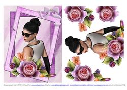 Lavender Frame and Roses