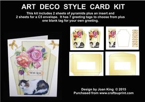 Art Deco Cat Amongst Roses