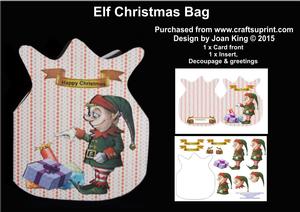 Red Striped Elf Christmas Bag