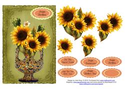 Vase of Sunflowers