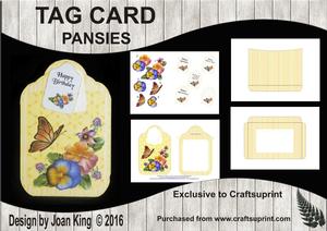 Tag Card Pansies