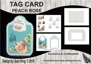 Tag Card Peach Rose