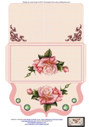 Pink rose clutch purse money wallet