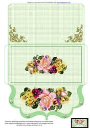 Pink rose bouquet clutch purse money wallet