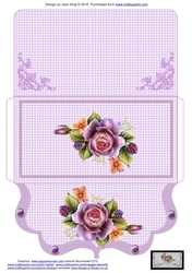 Lavender rose clutch purse money wallet