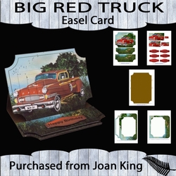 Big Red Truck Easel Card