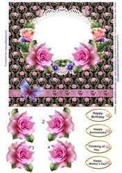Pink Roses on Lace