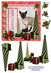 Siamese cat at Christmas