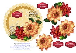 Mixed dahlias Scallop