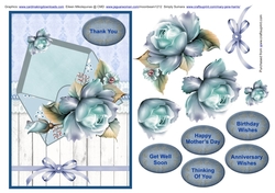 Envelope of flowers blue
