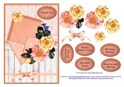 Envelope of flowers peach