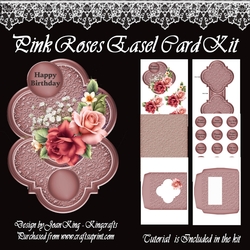 Pink Roses Easel Card Kit