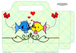 Fish in love tote bag for Valentines Day