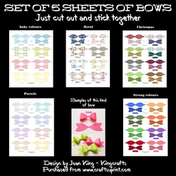 Set of 5 sheets of bows