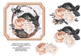 Basket of peach & white roses
