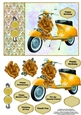 Scooter with yellow roses