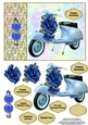Scooter with blue roses