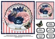 Cup of pink and navy roses
