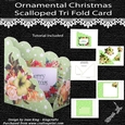 Ornamental Christmas scalloped tri fold card
