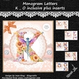 Monogram letters with decoupage K - O inclusive plus inserts