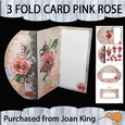 3 Fold Card Pink Rose