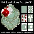 Red & White Roses Easel Card Kit