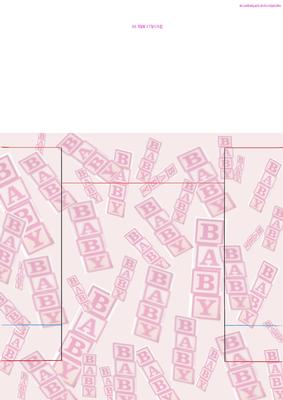 New Baby Girl Stagger Fold Backing Card