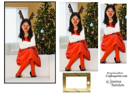 3D Reindeer Girl in a Bay Window