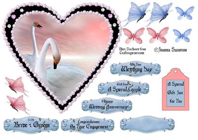 Heart Swans Stagger Fold Card