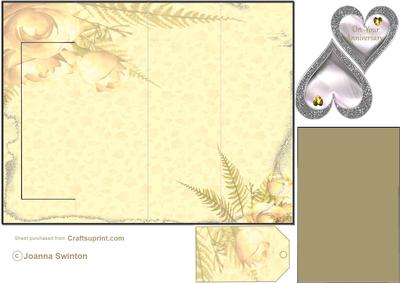 K Card Cream Roses Wedding 1